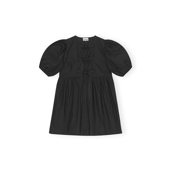 Cotton Poplin Tie String Mini Dress