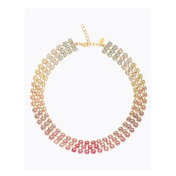 Rosanna Necklace Gold - Pastel Rainbow Combo