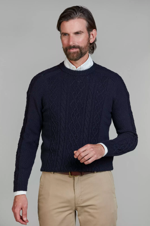 Crew Neck Cable Knit