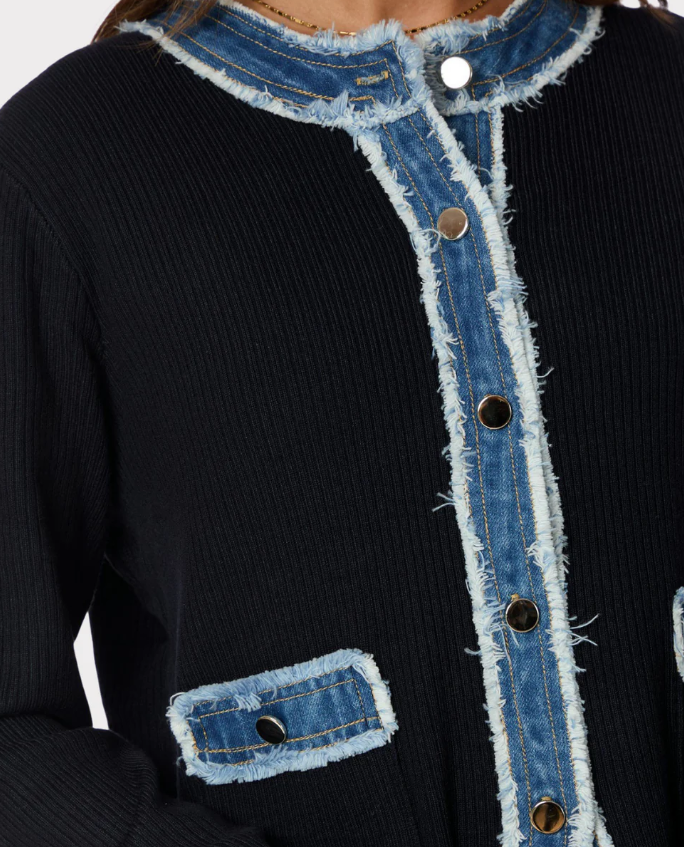 Zelma Knit Denim Cardigan