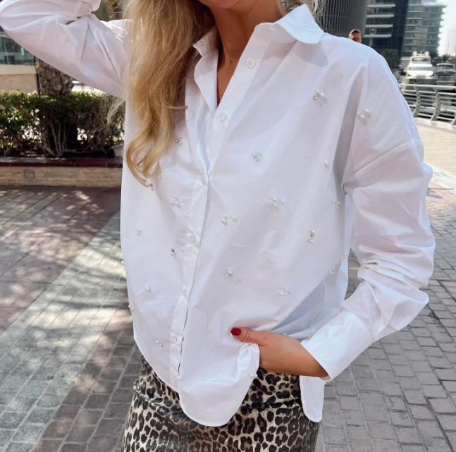 Cena Cotton Shirt w/pearls