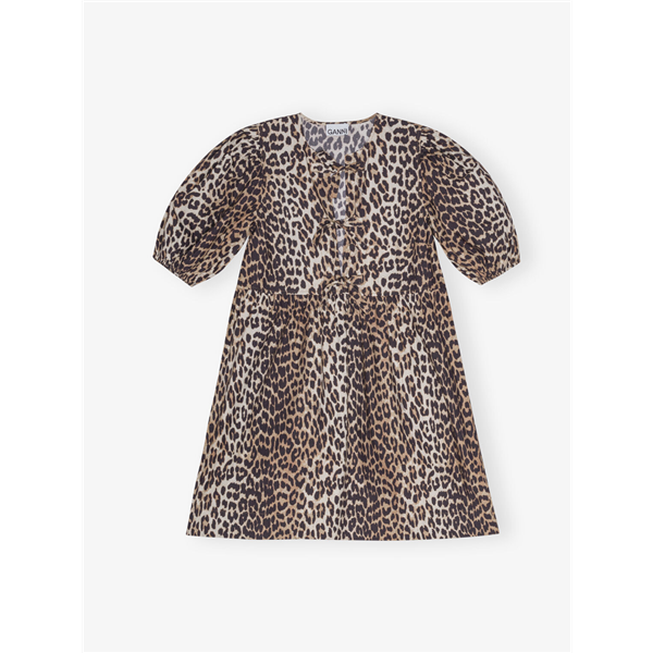 Printed Cotton Tie String Mini Dress