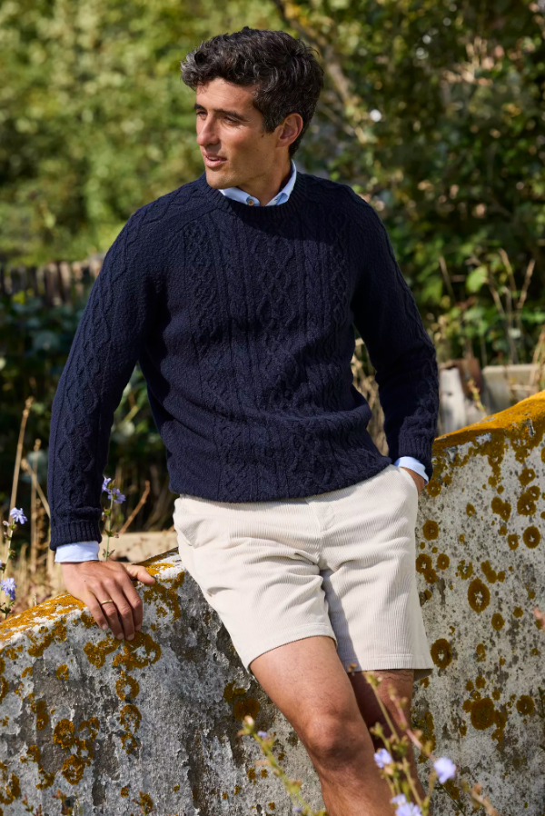 Crew Neck Cable Knit