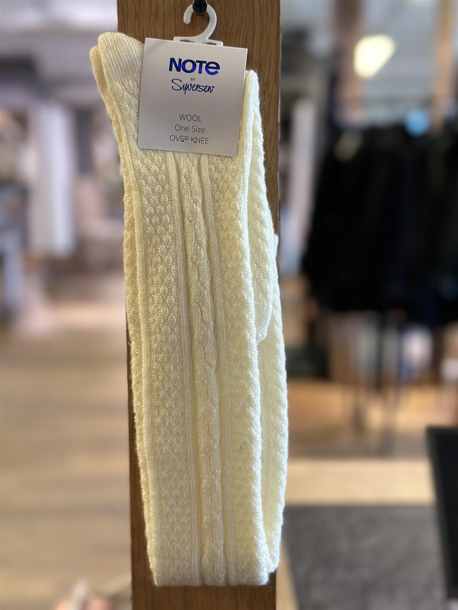 Note wool cable over knee high