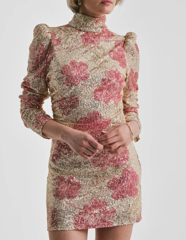 Sequins rouching dress