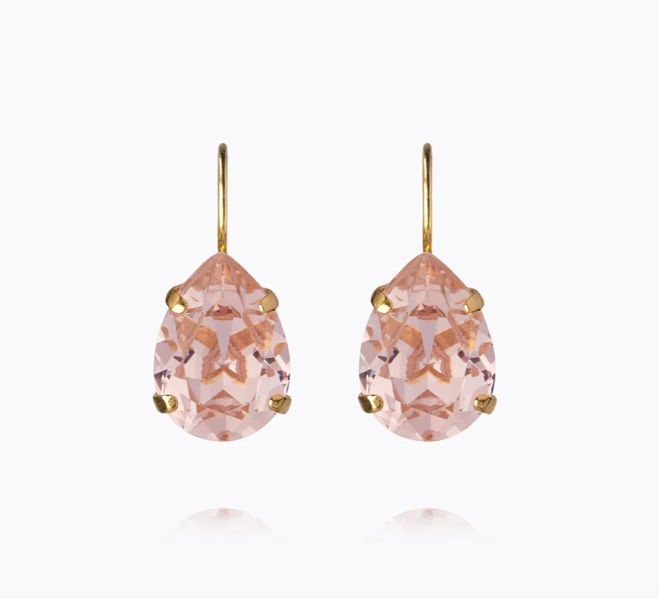 MINI DROP CLASP EARRINGS GOLD VINTAGE ROSE