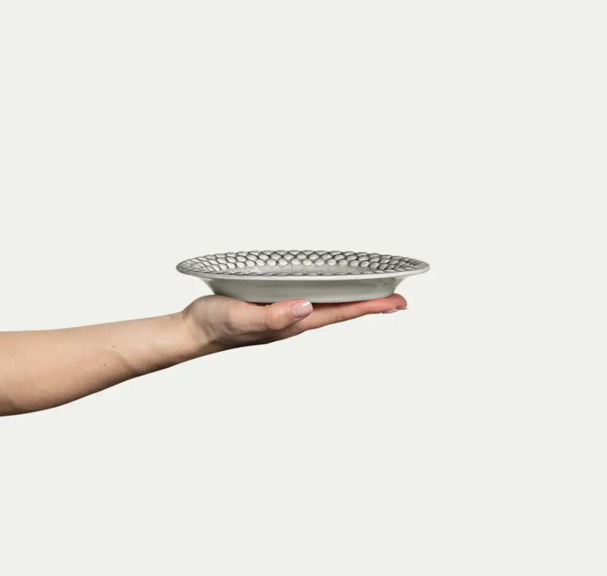 Bubbles Oval Tallerken 20x16cm, grey