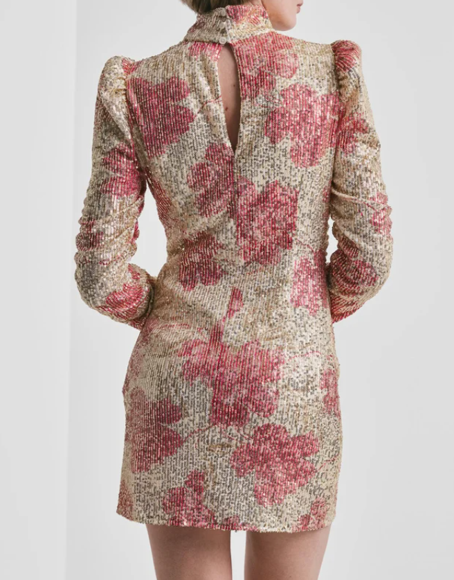 Sequins rouching dress
