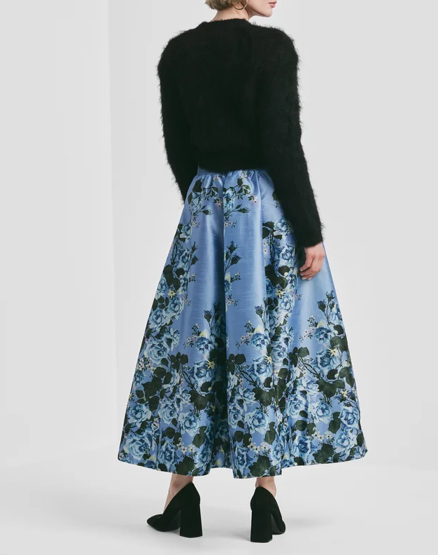 Taffeta maxi skirt