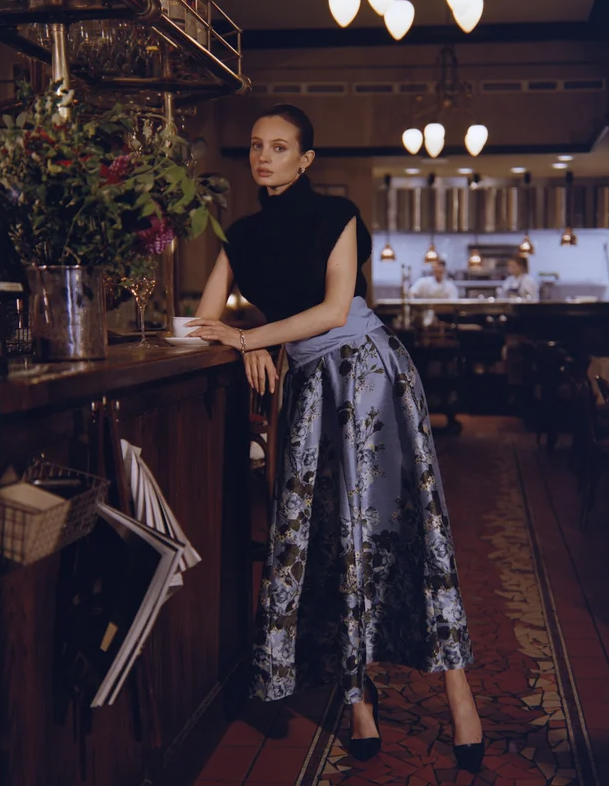 Taffeta maxi skirt