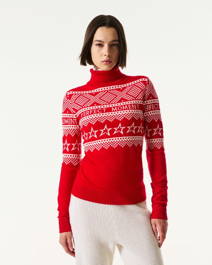 Women's holiday roll neck