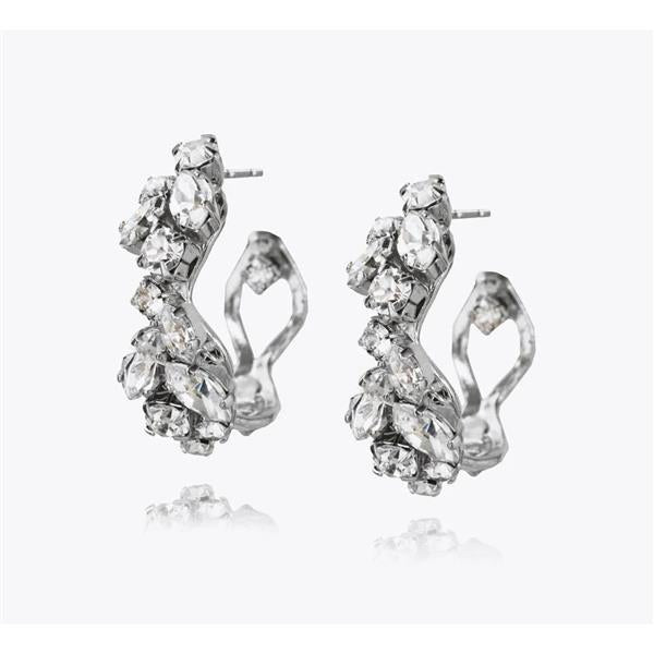 Stella Loop Earrings Rhodium
