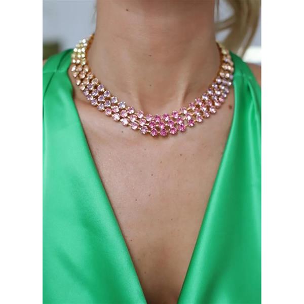 Rosanna Necklace Gold - Pastel Rainbow Combo