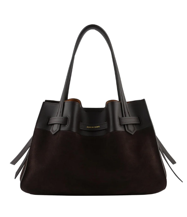 Cowhide leather large shoulder bag