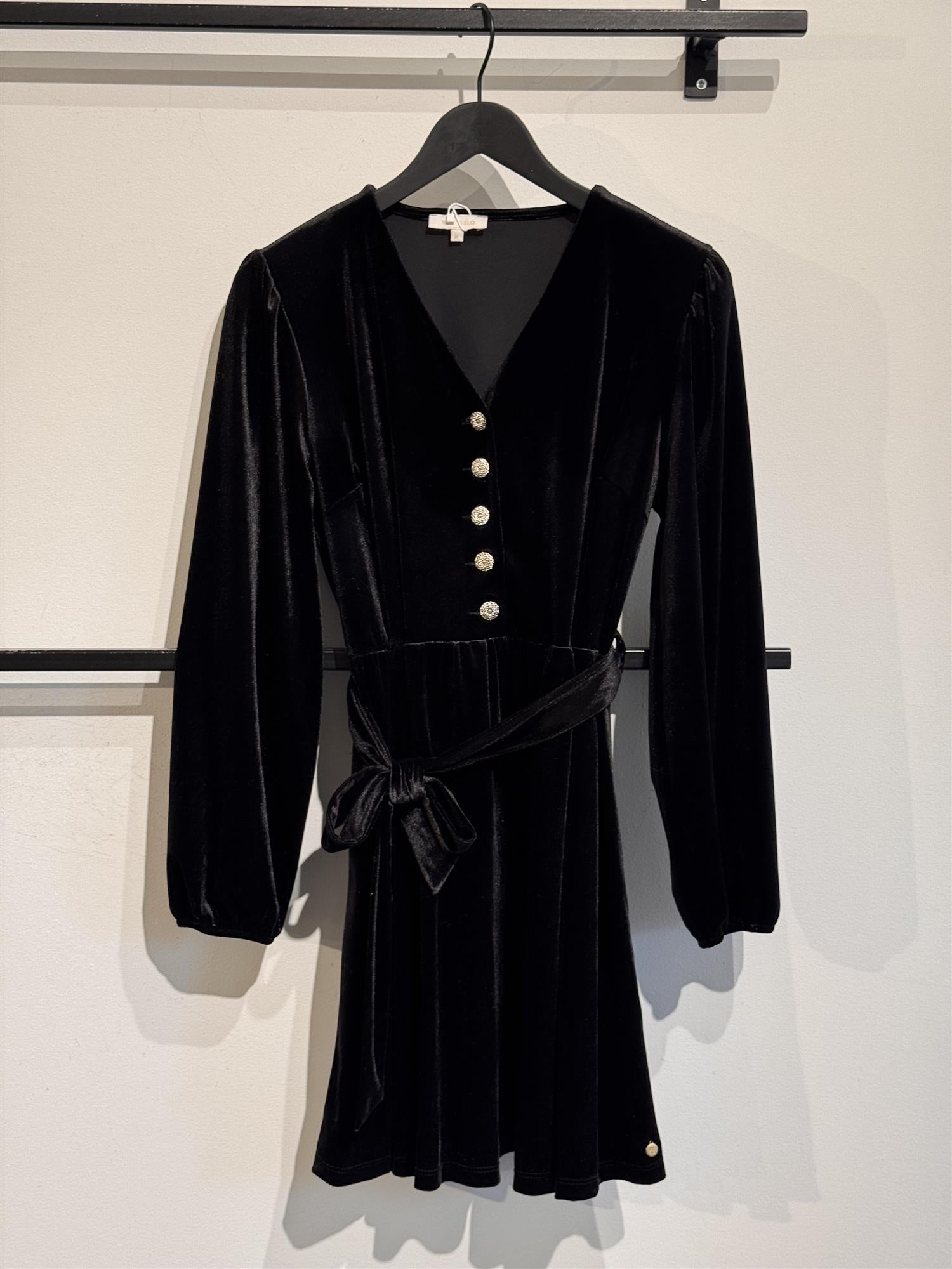 Velvet dress short w/button