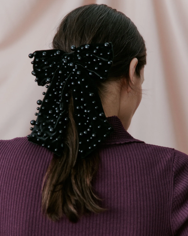 DAY Pearly velvet bow