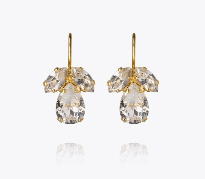 PETITE TIMO EARRINGS GOLD CRYSTAL