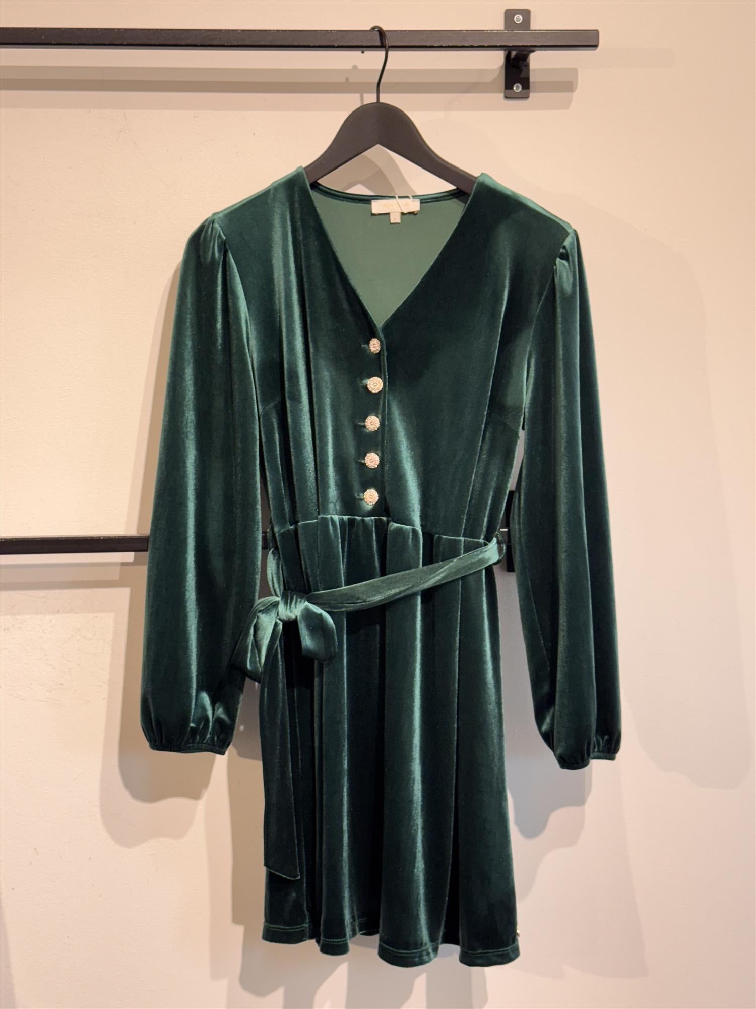 Velvet dress short w/button