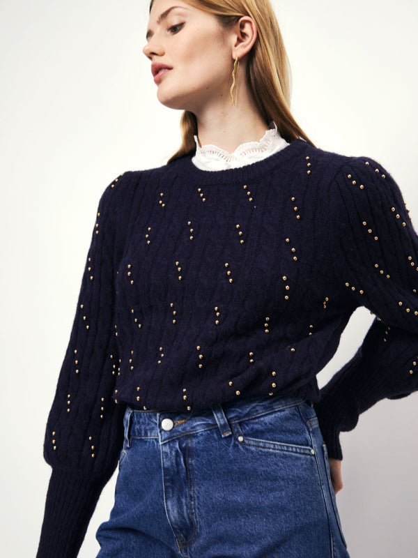 D6Ostin fancy beads sweater
