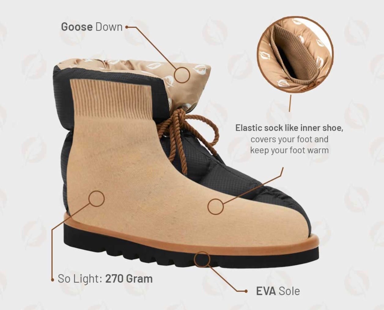 Sand beige pillow boots