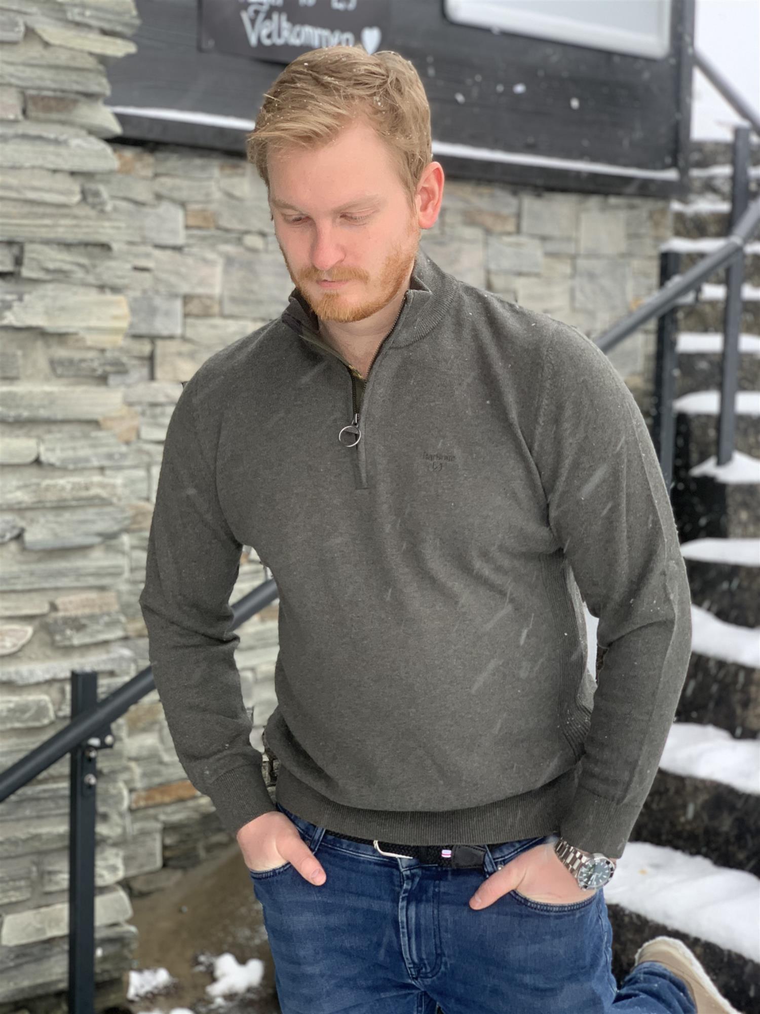 Cotton half zip