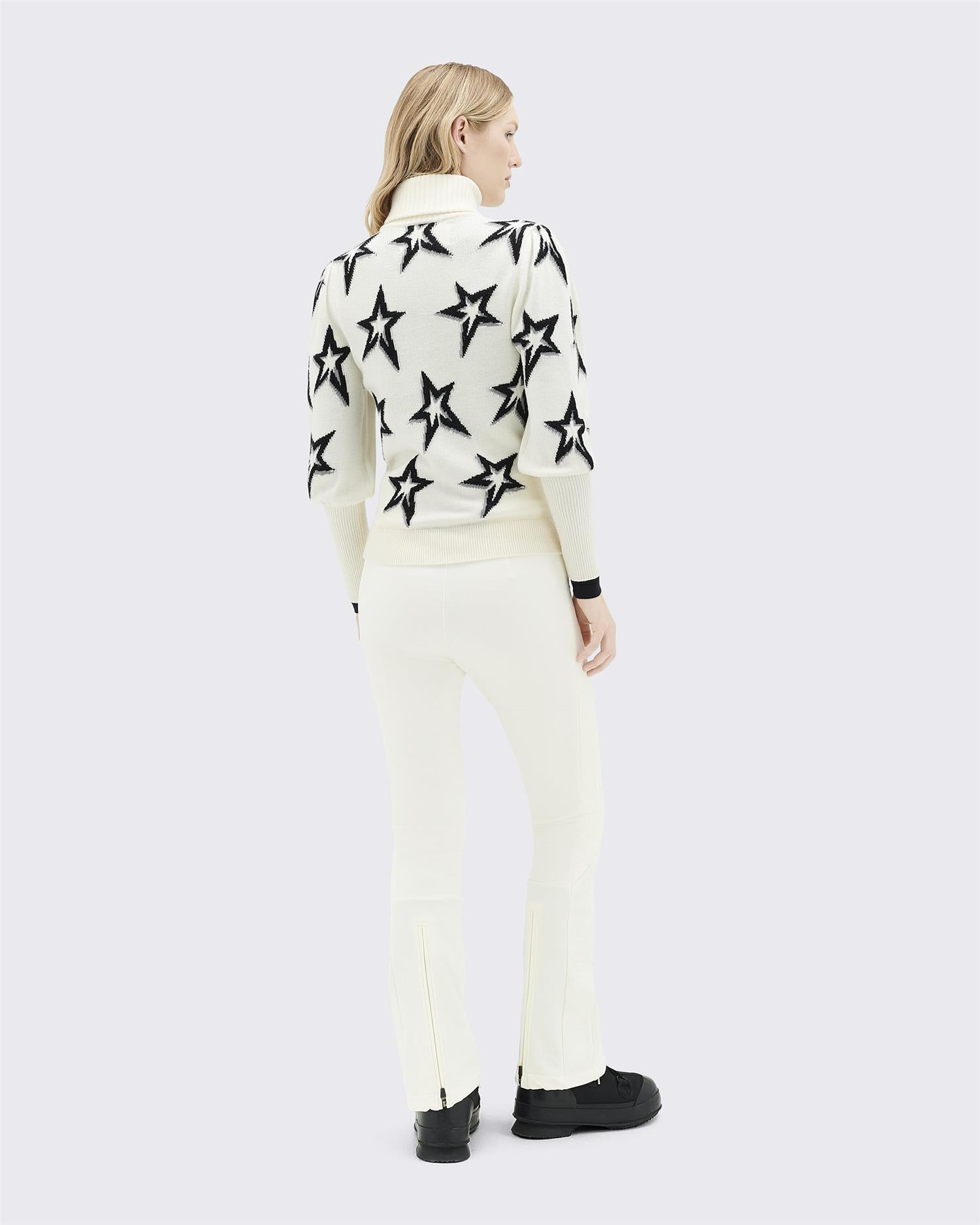 Stardust balloon sleeve sweater white