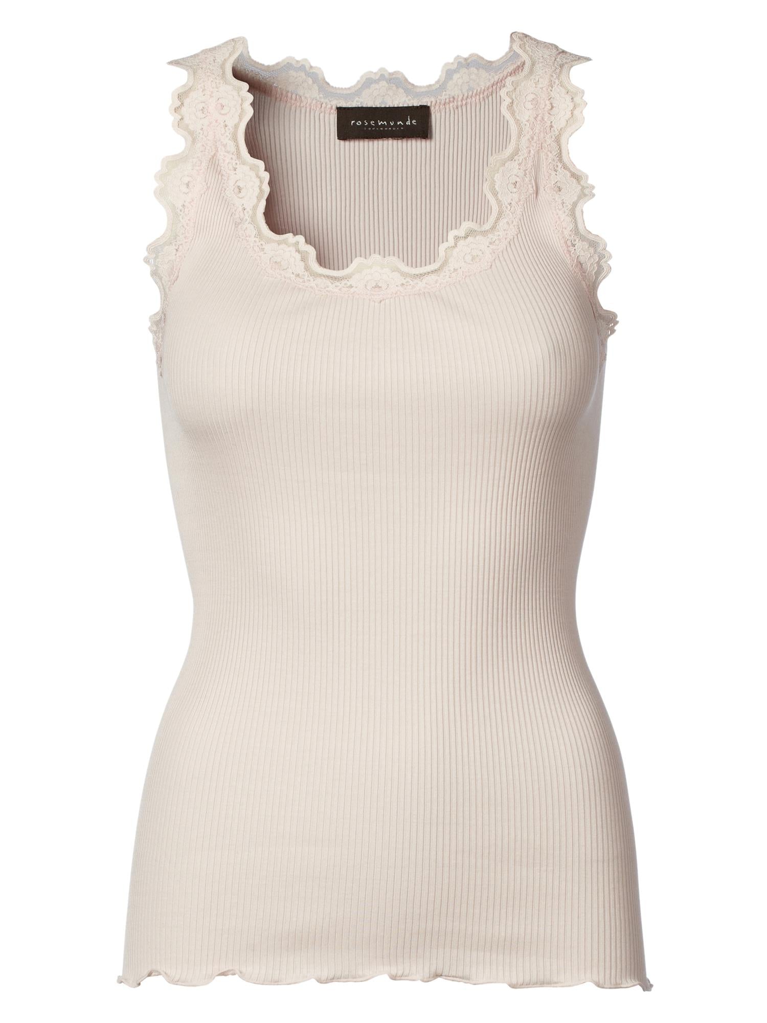 Silk top w/ lace Soft Rose