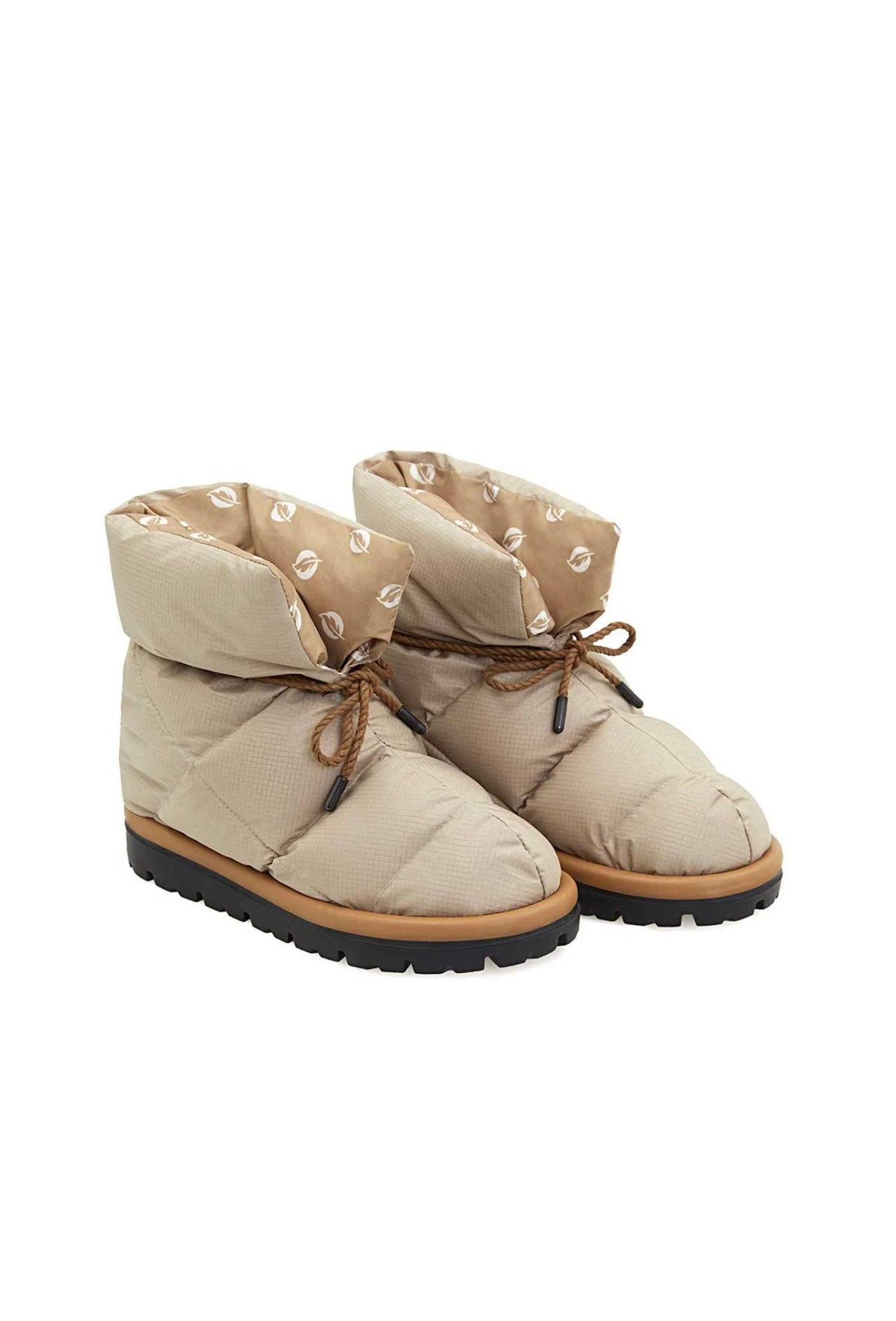 Sand beige pillow boots