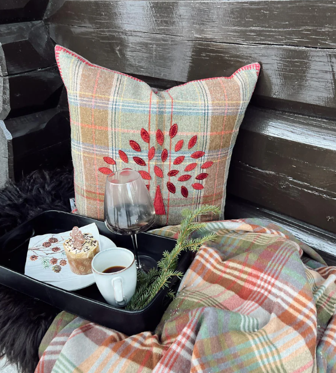 Mulberry Home - Mulberry Tree Plaid Cushion