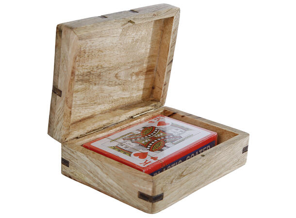 Spill Boks til kortstokk mango 12x9x4cm