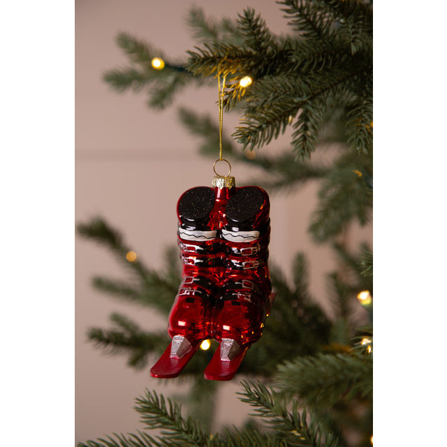 Slalom - Ornament Rød 13x5,5x9 Glass