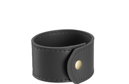 Serviettring skinn m/gullnagler