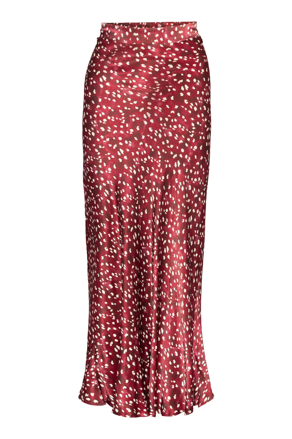 Print Sateng Skirt w/ Flat Front