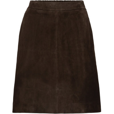 Short suede leather skirt