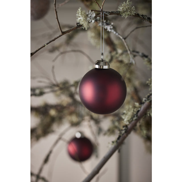 Ramona - Julekule Rød D8 cm Glass