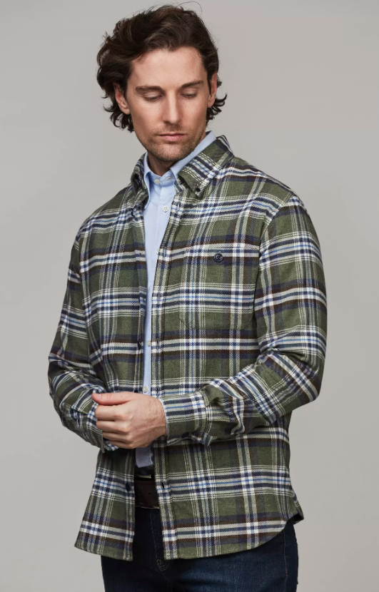 Forest flare flanel shirt