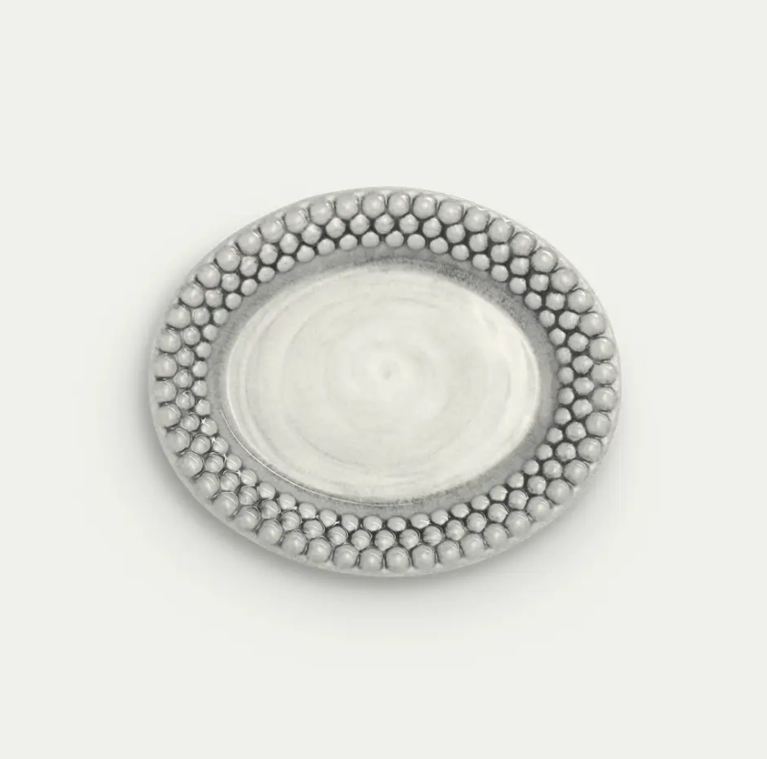 Bubbles Oval Tallerken 20x16cm, grey