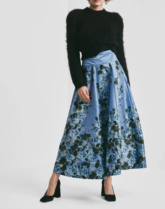 Taffeta maxi skirt