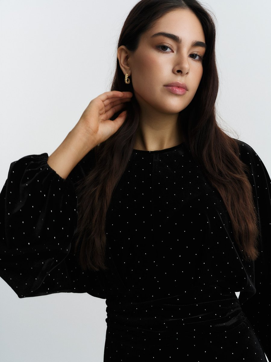 Jamal stud velour dress