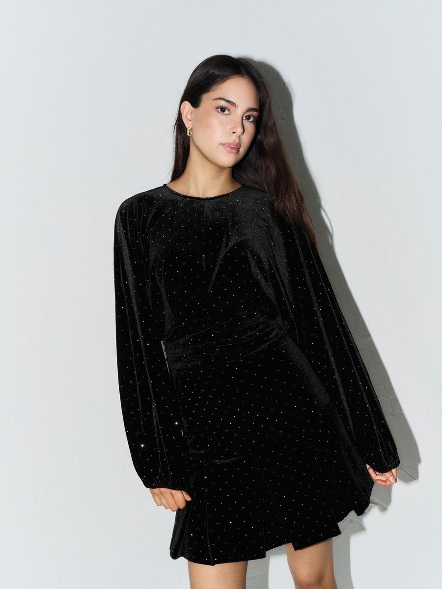 Jamal stud velour dress