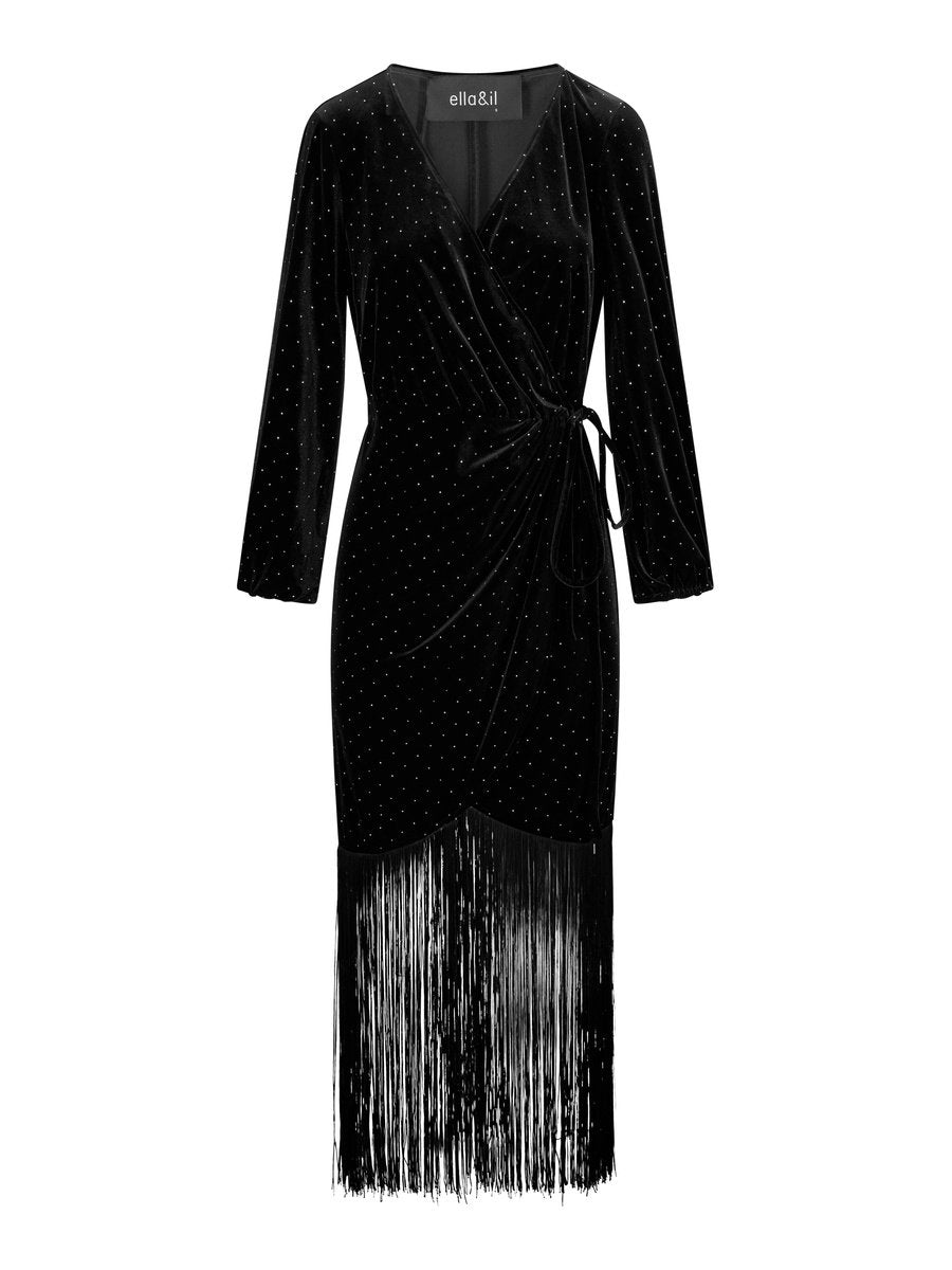 Sine stud velour dress