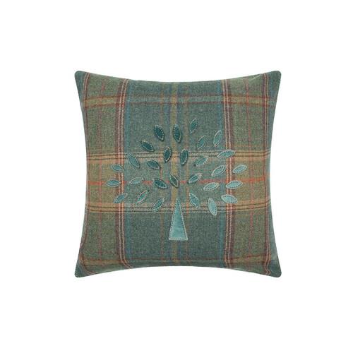 Mulberry Tree Plaid Cushion - Teal