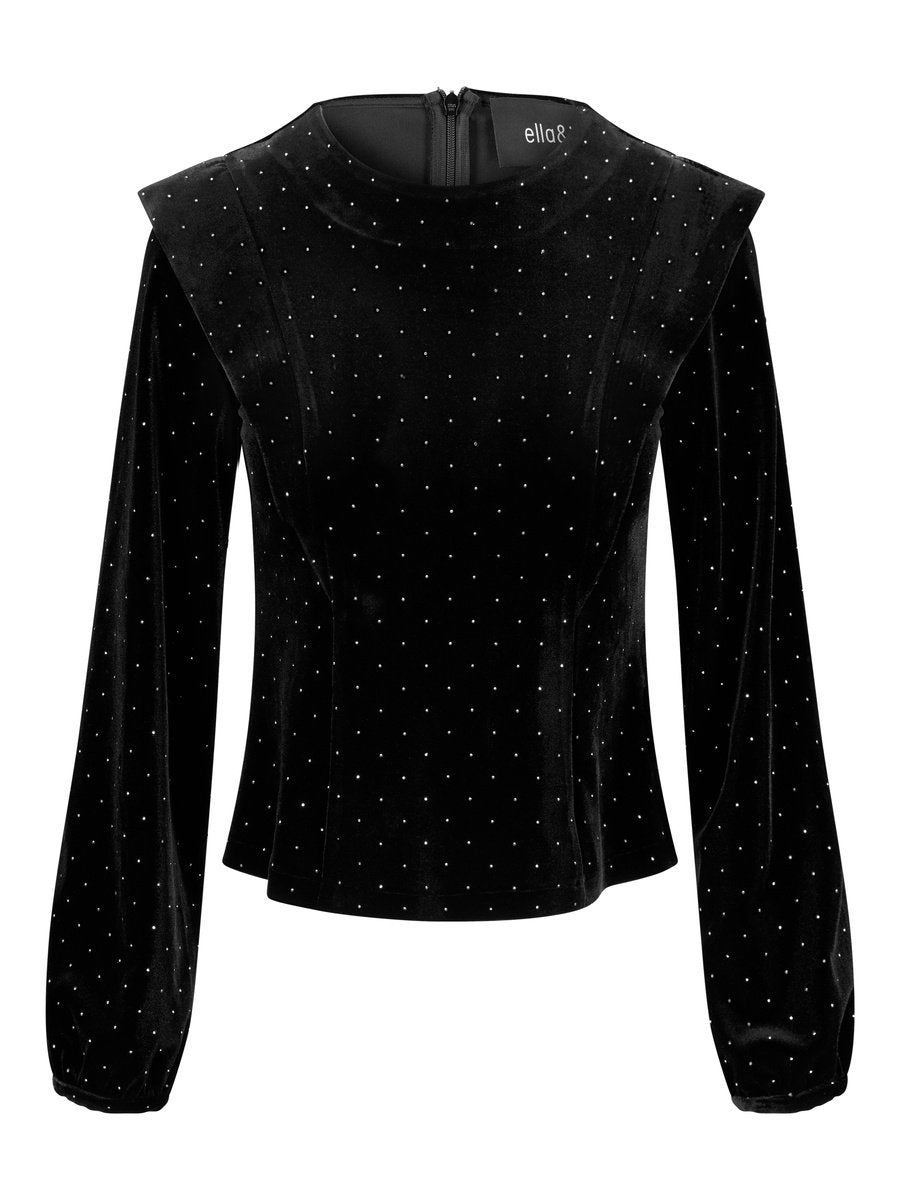 Kendra stud velour blouse