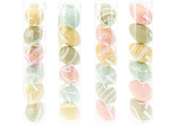 Påskeegg 4x6cm pastellfarger sett à 6