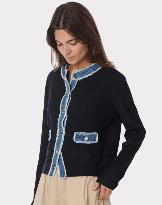 Zelma Knit Denim Cardigan