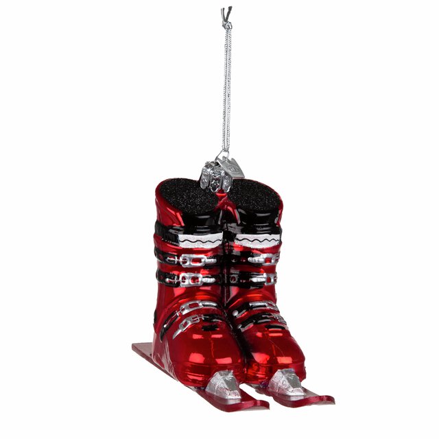 Slalom - Ornament Rød 13x5,5x9 Glass