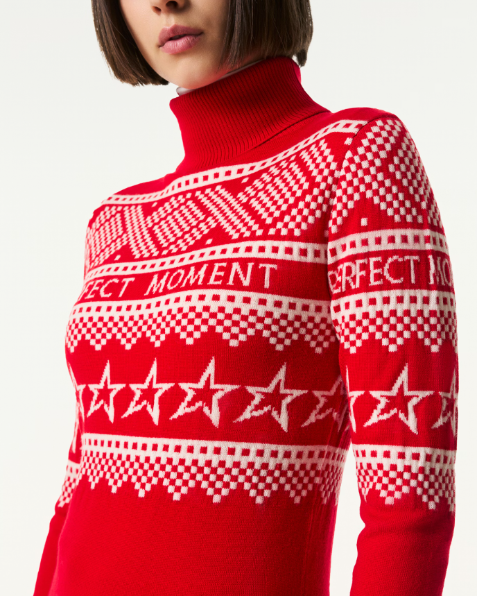 Women's holiday roll neck