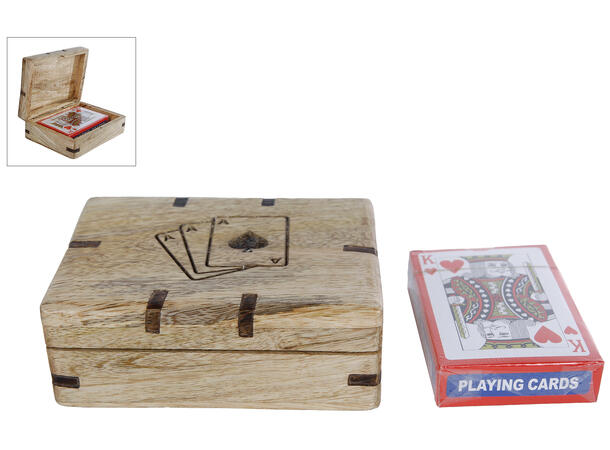 Spill Boks til kortstokk mango 12x9x4cm