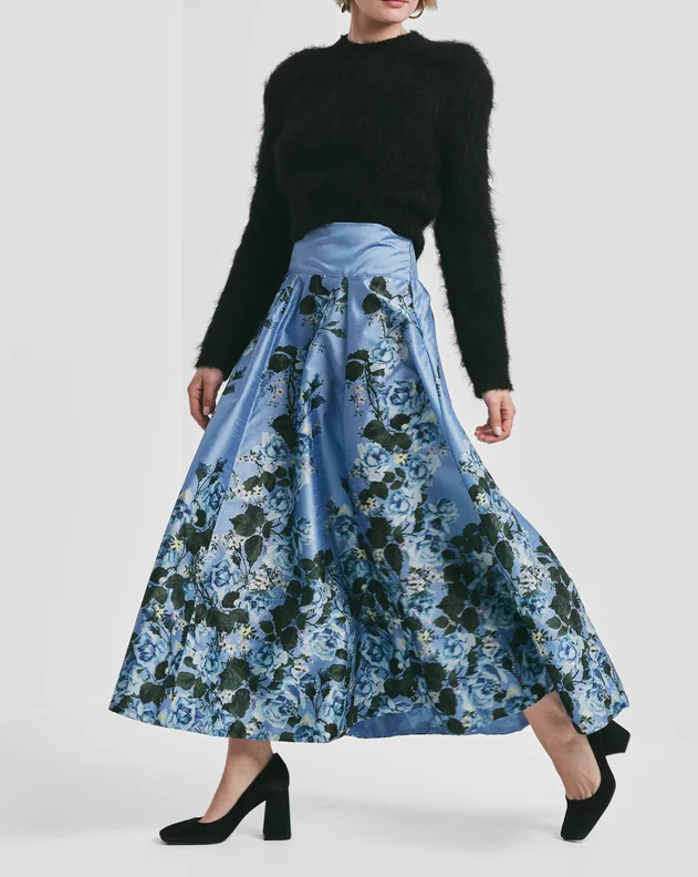 Taffeta maxi skirt