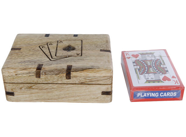 Spill Boks til kortstokk mango 12x9x4cm